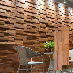 Lemon Eucalyptus | 3D Staggered Solid Wood Mosaic Feature Wall