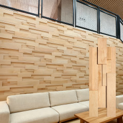 European Birch | Large 3D Solid Wood Mosaic Feature Wall