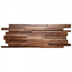 3D Solid Wood Mosaic Accent Wall - Walnut-colored Chinaberry