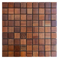 Sapele | 9x9 Solid Wood Mosaic Accent Wall with Gaps