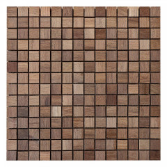 Merbau | 14x14 Solid Wood Mosaic Accent Wall with Open Joints