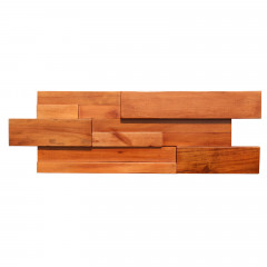 Betula Alnoides  Dark Coffee | Large Format Staggered Solid Wood Mosaic Accent Wall