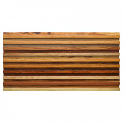 Hardwood | 3D Grid Slim Strip Solid Wood Mosaic Feature Wall