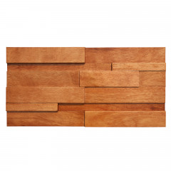 3D Solid Wood Mosaic Accent Wall - Natural Color Hardwood Medley