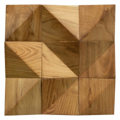 3D Solid Wood Mosaic Accent Wall - Golden Teakwood