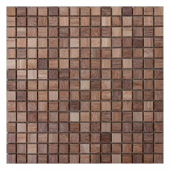 Kempas | 15x15 Solid Wood Mosaic Accent Wall with Open Joints