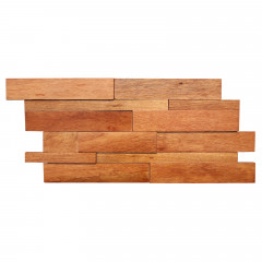 3D Solid Wood Mosaic Accent Wall - Pometia in Natural Wood Color