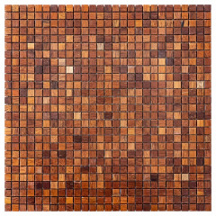Merbau | 27x27 Solid Wood Mosaic Accent Wall with Open Joints
