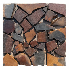 3D Solid Wood Mosaic Accent Wall - Natural Color Reclaimed Ship Wood