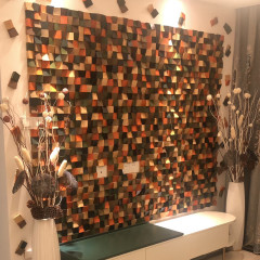 3D Pine, Colorful | Solid Wood Mosaic Feature Wall