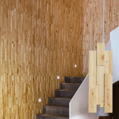 3D Solid Wood Mosaic Accent Wall - Natural Color Knotty Birch (Birtula pubescens)