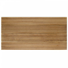 Rubberwood | 3D Semi-Circular Notch Grid Solid Wood Mosaic Accent Wall