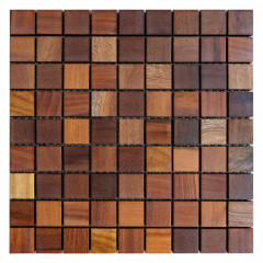 Hardwood | 9x9 Solid Wood Mosaic Accent Wall with Gaps