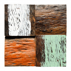 3D Solid Wood Mosaic Accent Wall - Multicolor Weathered Solid Wood
