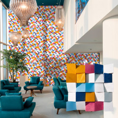 Pine Colorful | 3D Beveled Solid Wood Mosaic Feature Wall