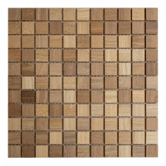 Laos Teak | 11x11 Solid Wood Mosaic Accent Wall with Open Joints