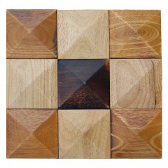 Ash Wood, Natural Tone | Pyramid 3D Solid Wood Mosaic Feature Wall
