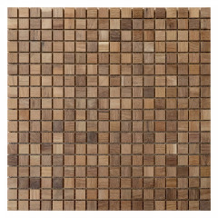 Teak | 18x18 Solid Wood Mosaic Accent Wall with Gaps