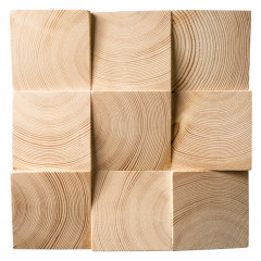 3D Solid Wood Mosaic Accent Wall - Natural Color Pine