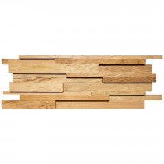 3D Solid Wood Mosaic Accent Wall - White Oak in Natural wood Color