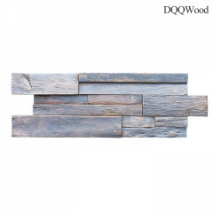 3D Solid Wood Feature Wall in Whitewashed Bark
