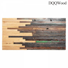 Solid Wood Mosaic Wall: Reclaimed Shipwood &amp; Rubberwood in Natural Finish