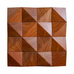 Okoume | 7.5cm Diamond 3D Solid Wood Mosaic Accent Wall