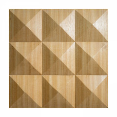 White Wood | Pyramid 3D Solid Wood Mosaic Accent Wall
