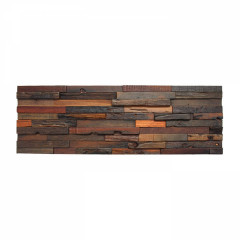 Weathered Boat Wood, 300&times;900mm Flat Joint 3D Solid Wood Mosaic Accent Wall Panel