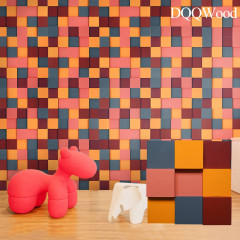 Colored Pine Solid Wood 3" 9-Particle Cube 3D Wall Panel