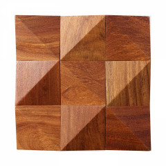Cumaru Natural Wood Tone | 3D Diamond Solid Wood Mosaic Accent Wall