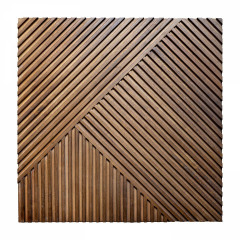 Light Walnut Rubberwood | 600&times;600 Great Wall Diagonal 3D Mosaic Wall
