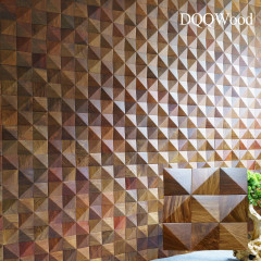 Rosewood | Diamond 3D Solid Wood Mosaic Accent Wall