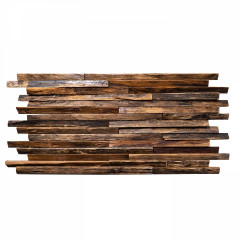 Bark Solid Wood Thin Strip 3D Solid Wood Mosaic Wall Panel