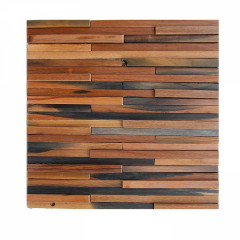 Boat Wood Thin Strip 3D Solid Wood Mosaic Wall Panel
