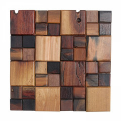 Ship Wood | Square Block Flat Surface 3D Mosaic Wall