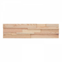 Red Oak | Wide Strip Flush-Joint 3D Mosaic Accent Wall Panel