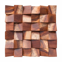 Pinegroove Wood Bevel Cut 3D Solid Wood Mosaic Wall Panel