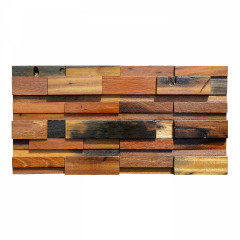 Weathered Boat Wood Wide Strip Flat Joint 300&times;600mm 3D Solid Wood Mosaic Accent Wall Panel