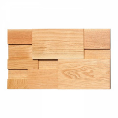 Large Format 3D Red Oak Mosaic Accent Wall