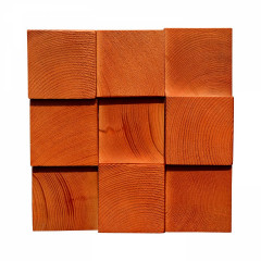 Orange-Yellow Solid Pine | 5cm Thick 9-Unit 3D Mosaic Accent Wall