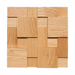 Red Oak | Mixed-Size Block 3D Mosaic Accent Wall